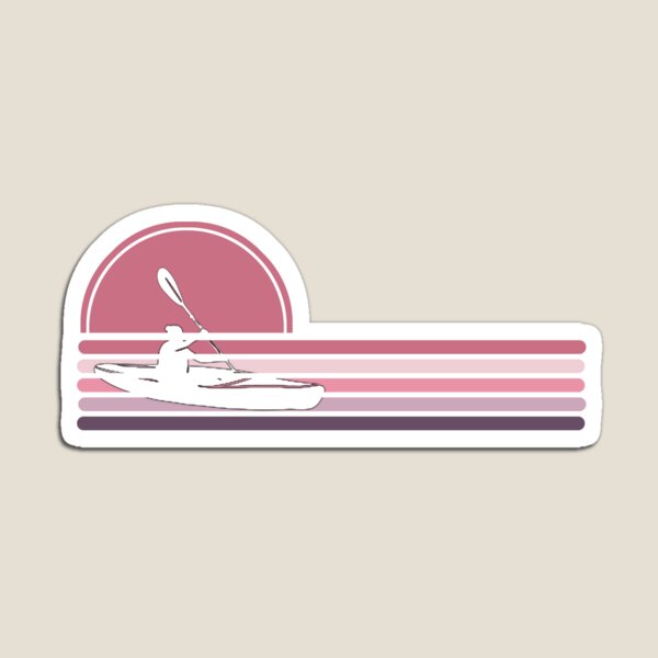 Item preview, Woman Kayaker - Pink Sunset Stripes designed and sold by HeatherPore.