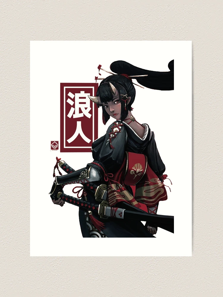 Japanese Ninja Geisha Samurai Girl | Art Print