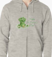 Happy Saint Patrick's day card Zipped Hoodie