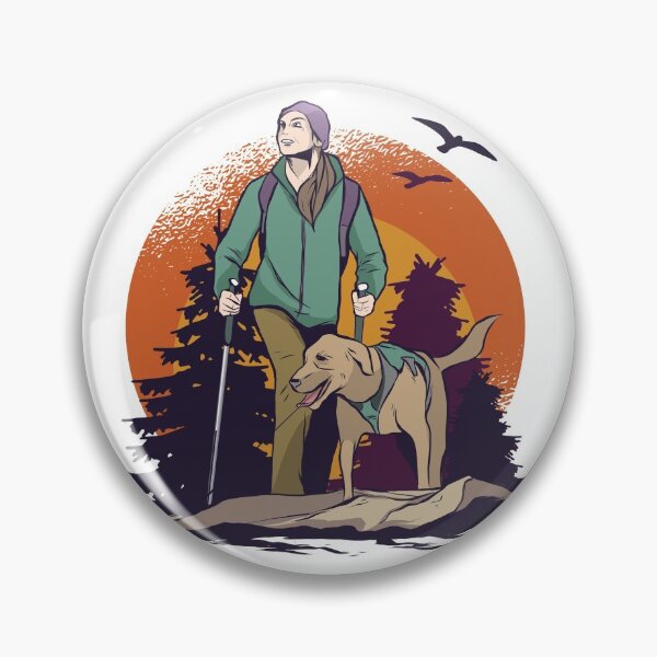 Item preview, Hiking with dog in forest designed and sold by Piztees.