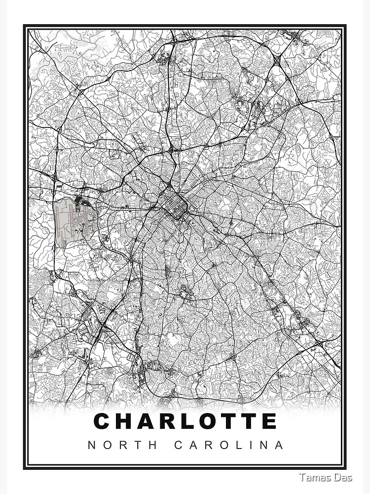 Charlotte NC Print North Carolina City Art Print Charlotte 