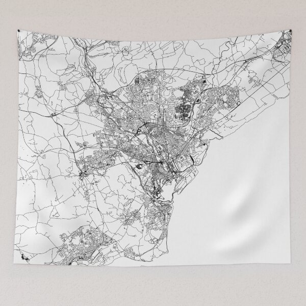 Item preview, Cardiff White Map designed and sold by multiplicitymap.