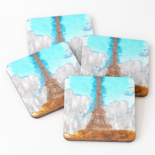 Item preview, Vintage Eiffel Tower Autumn Canal Sketch. For Eiffel Tower & Paris Lovers. designed and sold by ColortrixArt.