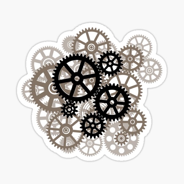 Vintage gear mechanism. Sticker