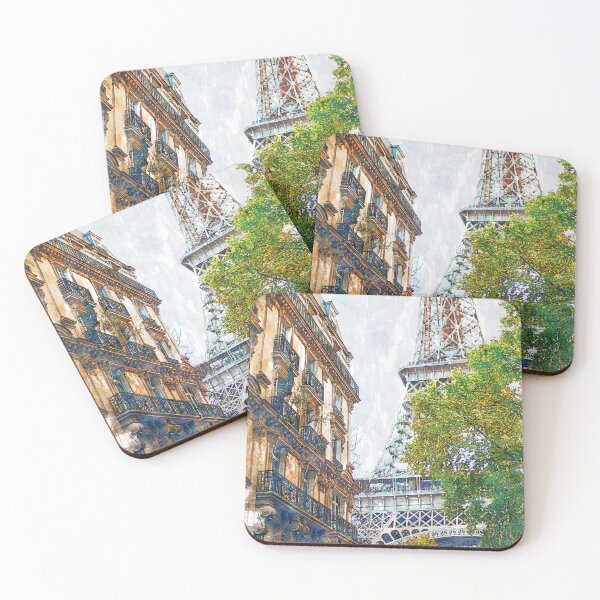 Item preview, Vintage Parisian Building & Eiffel Tower. For Eifferl Tower & Paris Lovers.  designed and sold by ColortrixArt.