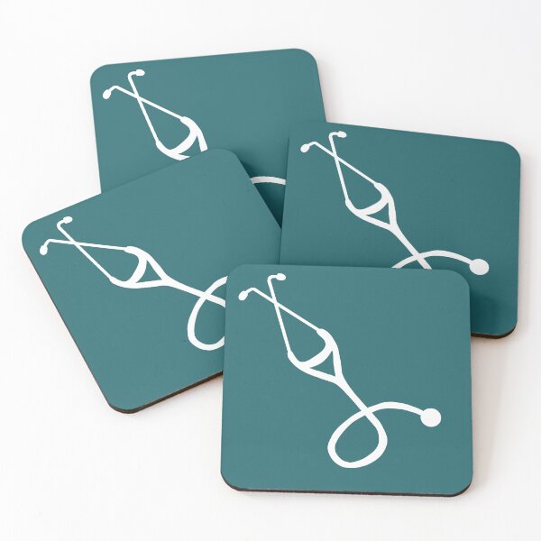 Item preview, Simple Stethoscope on dark turquoise designed and sold by memedicalschool.