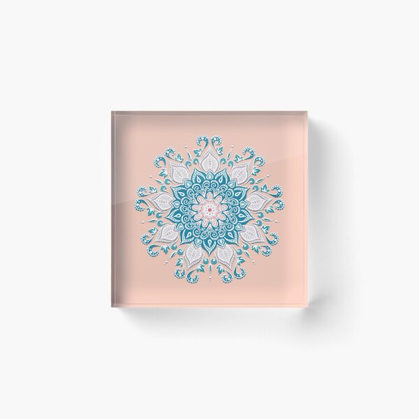Item preview, Nine Pointed Mandala (Blue and Peach) designed and sold by squishyrainbow.