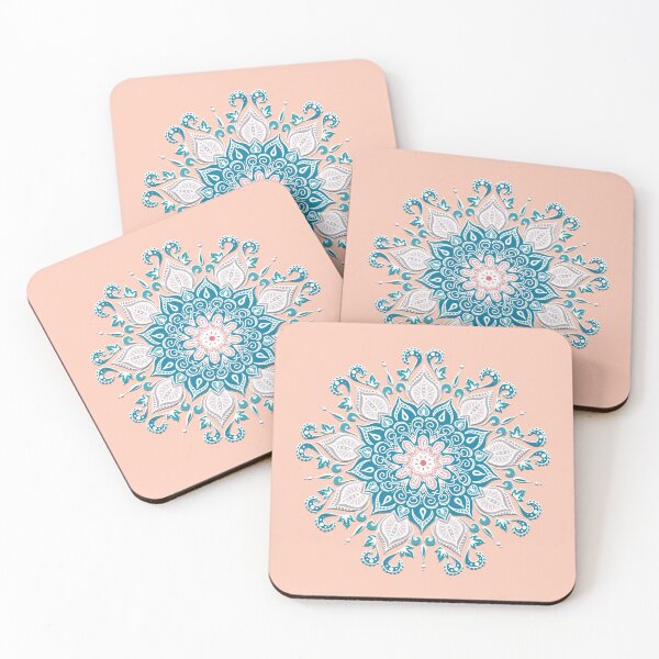 Item preview, Nine Pointed Mandala (Blue and Peach) designed and sold by squishyrainbow.