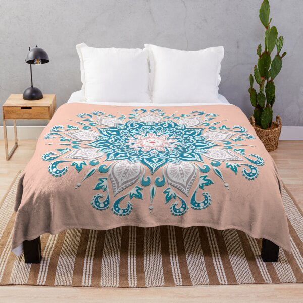 Item preview, Nine Pointed Mandala (Blue and Peach) designed and sold by squishyrainbow.