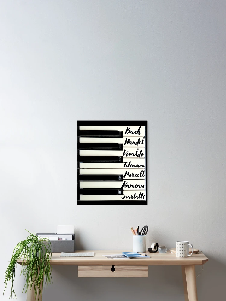 Thumbnail 2 of 3, Poster, Piano Keyboard Baroque Composers designed and sold by DesignsofNote.