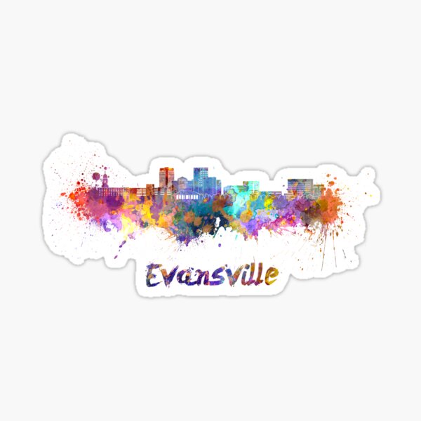 Item preview, Evansville skyline in watercolor designed and sold by paulrommer.