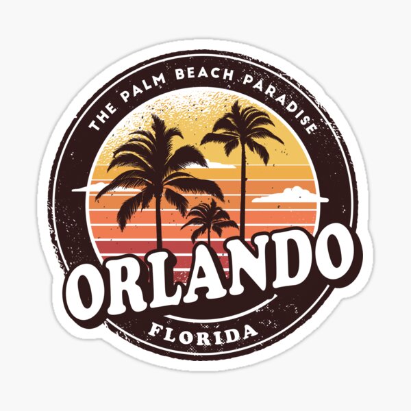 Orlando Florida Vintage Beach Design Sticker