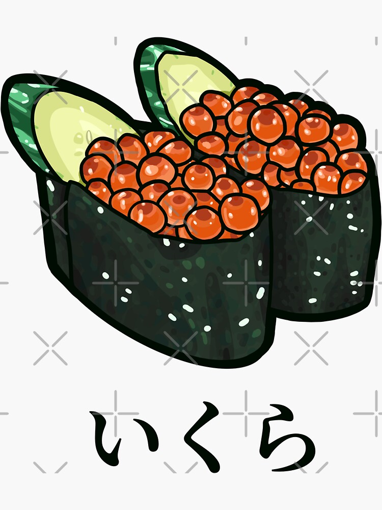 Ikura sushi salmon roe japanese food Sticker for Sale by JCT Momo