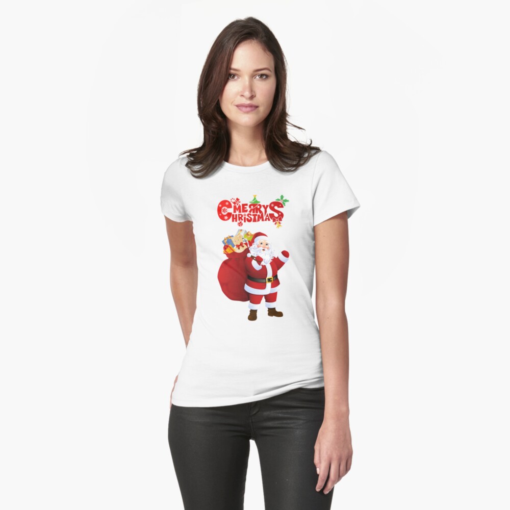 T-shirt Père Noel femme Blanc de blanc Femme  t-shirts, débardeurs Camaieu  ⋆ Sanantoniosurface