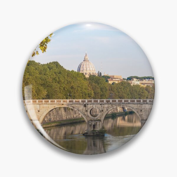 Item preview, Bridge on Tiber river in Rome, Italy. Vatican Basilica cupola in background with sunrise light. designed and sold by Paolo Modena Photography    -   Fine Italian Art.