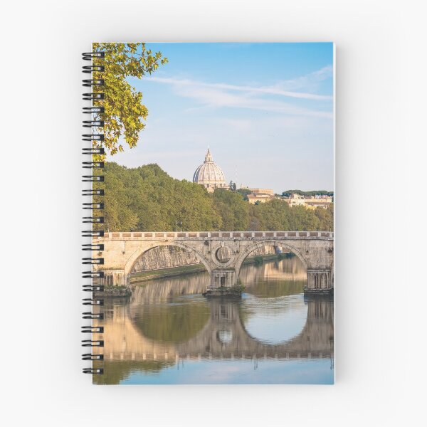 Item preview, Bridge on Tiber river in Rome, Italy. Vatican Basilica cupola in background with sunrise light. designed and sold by Paolo Modena Photography    -   Fine Italian Art.