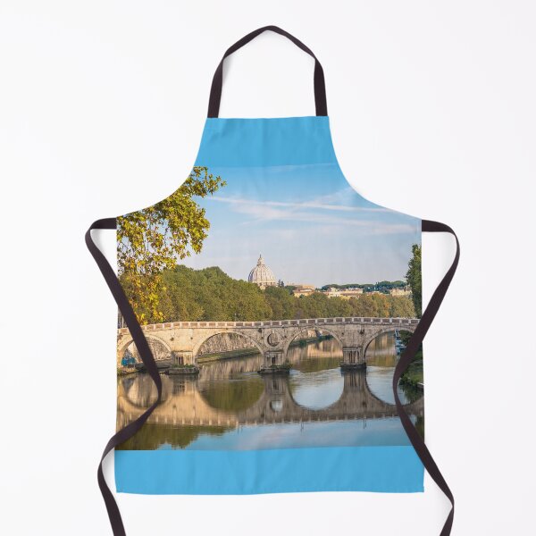 Item preview, Bridge on Tiber river in Rome, Italy. Vatican Basilica cupola in background with sunrise light. designed and sold by Paolo Modena Photography - Fine Italian Art.