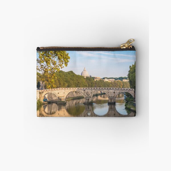Item preview, Bridge on Tiber river in Rome, Italy. Vatican Basilica cupola in background with sunrise light. designed and sold by Paolo Modena Photography    -   Fine Italian Art.