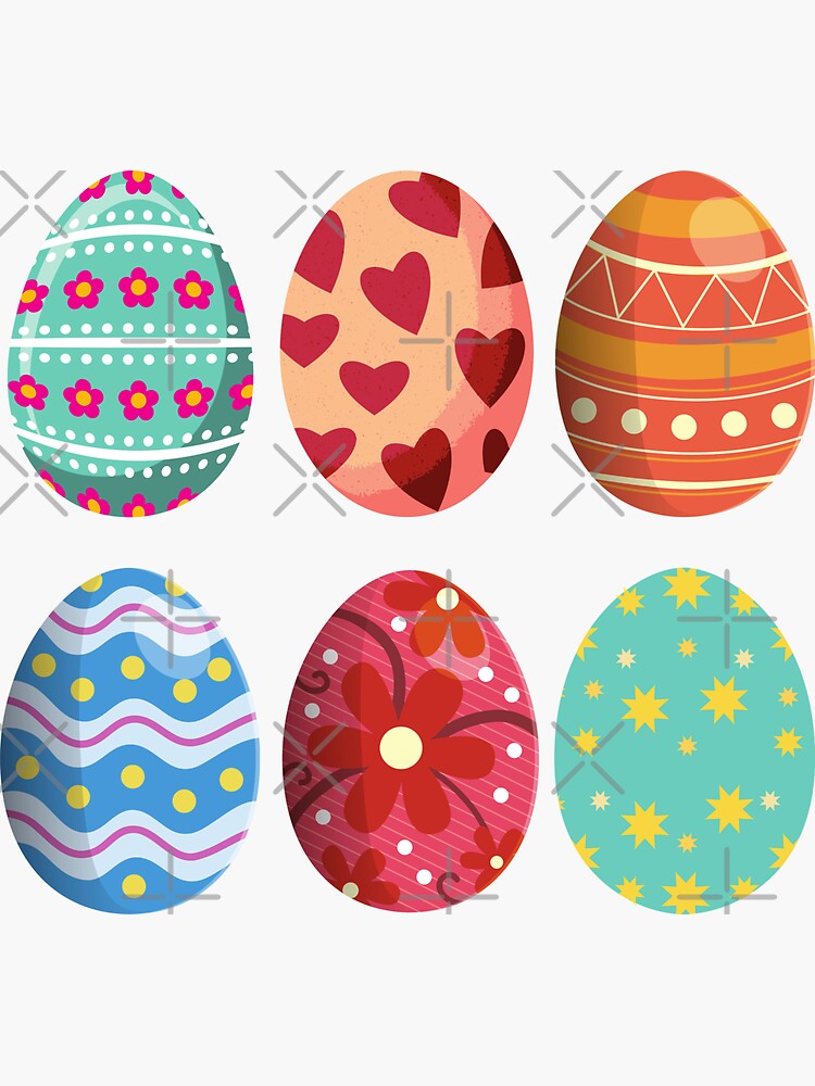 "EASTER CUTE EGGS" Sticker for Sale by ranjanaepte Redbubble