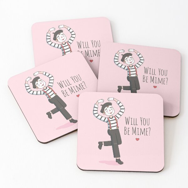 Item preview, Will You Be Mime Valentines Day Pun Love Confession designed and sold by rustydoodle.