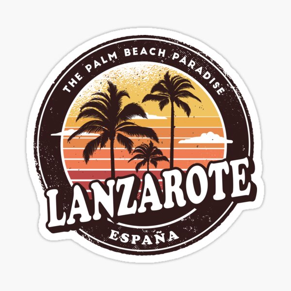 Lanzarote España Vintage Beach Design Pegatina
