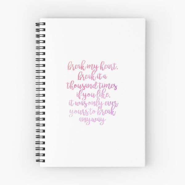 Item preview, break my heart selection quote pink ombre designed and sold by lovely-lyrics.