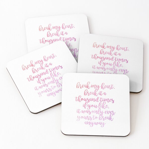 Item preview, break my heart selection quote pink ombre designed and sold by lovely-lyrics.