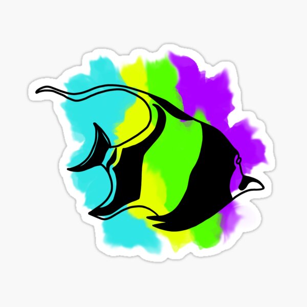 Fish with Colorful Background Sticker