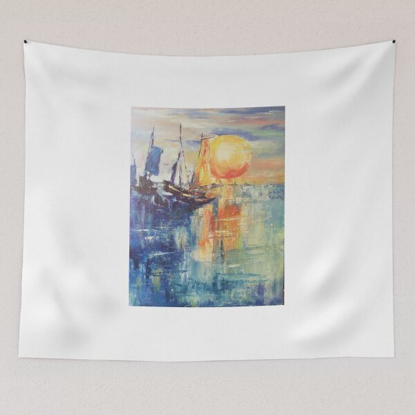 Item preview, Ships at dawn seascape original designed and sold by BeeTartprints.