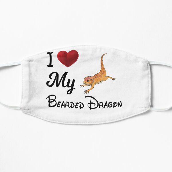 I Love My Bearded Dragon Funny Bearded Dragon T-shirt Gift Flat Mask