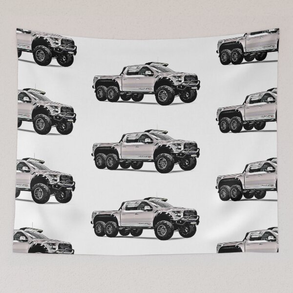 Artikelvorschau, VelociRaptor Truck Cartoon entworfen und verkauft von Auto-Prints.