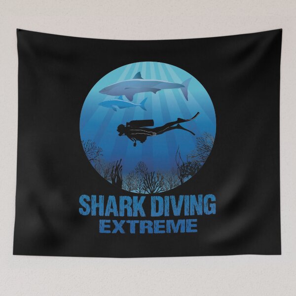 Item preview, Shark Diving Extreme Deep Water Sea Life designed and sold by TheInkElephant.