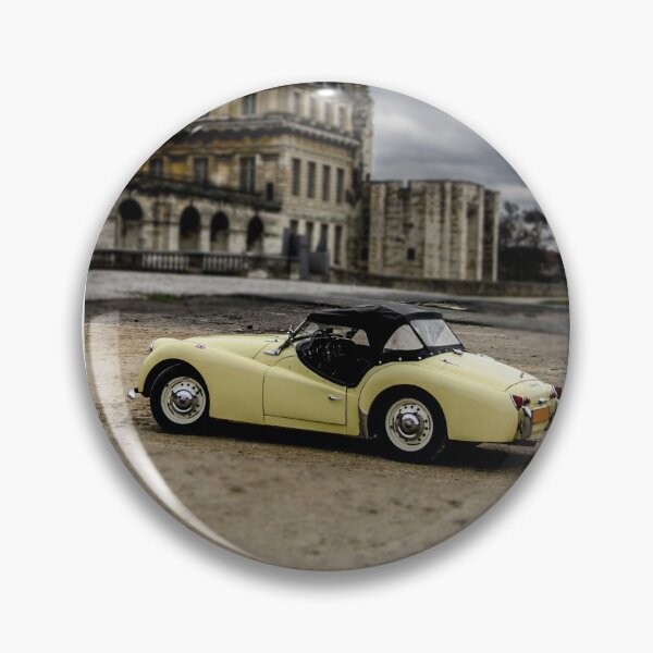 Item preview, Vintage Stylish Car with a French Palace Castle in the Background - France Tourism Travel Photography designed and sold by Vintage-TM.