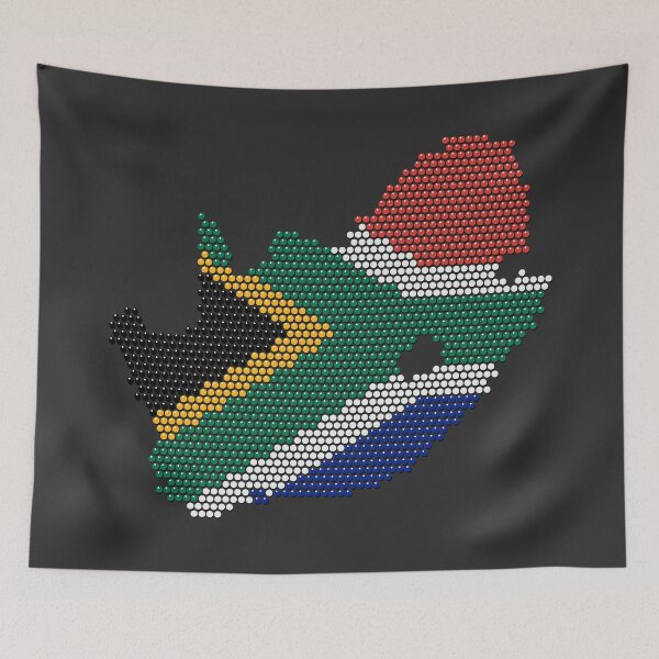 Item preview, South Africa Flag Map Traditional BeadWork Effect designed and sold by d247.