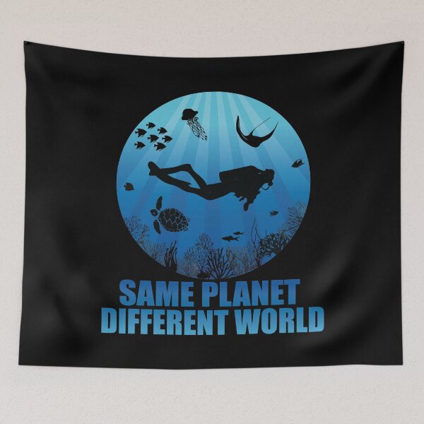 Item preview, Same Planet Different World Deep Water Diving designed and sold by TheInkElephant.