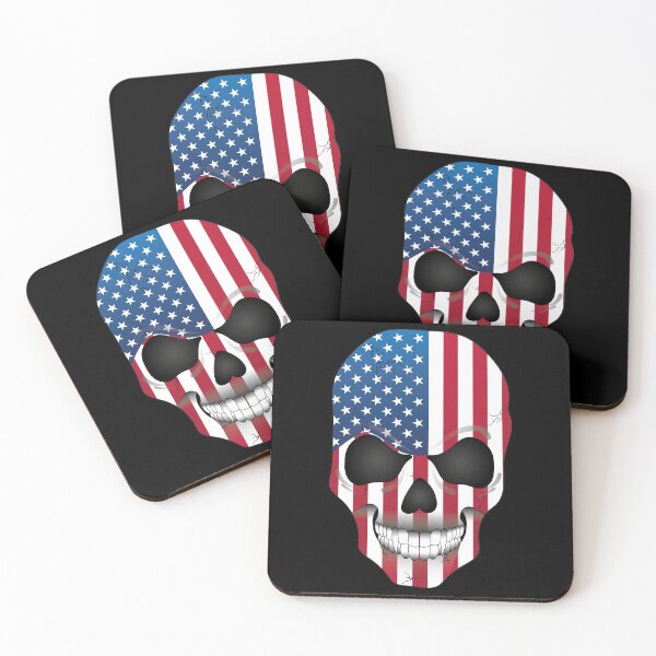 Item preview, USA American Stars And Stripes Vampire Skull Flag designed and sold by SandersApparel.