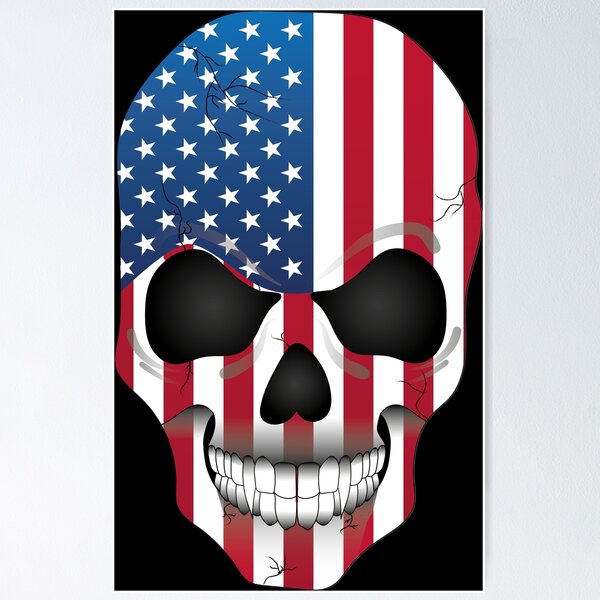 Item preview, USA American Stars And Stripes Vampire Skull Flag designed and sold by SandersApparel.