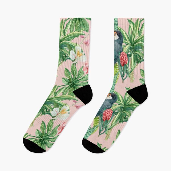 Item preview, Tropical flower with bird watercolor painting  designed and sold by Artcraft-Ink.