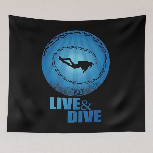 Item preview, Live and Dive Same Planet Different World Deep Water Sea Life designed and sold by TheInkElephant.
