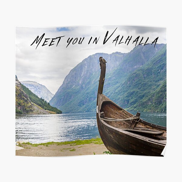 "Rendez-vous à Valhalla" Viking Longship Poster