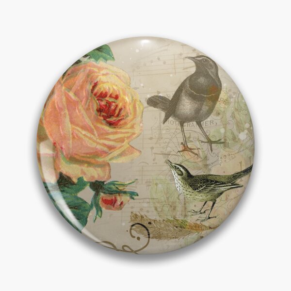 Item preview, Vintage Floral Roses and Birds designed and sold by FishHuntLife.