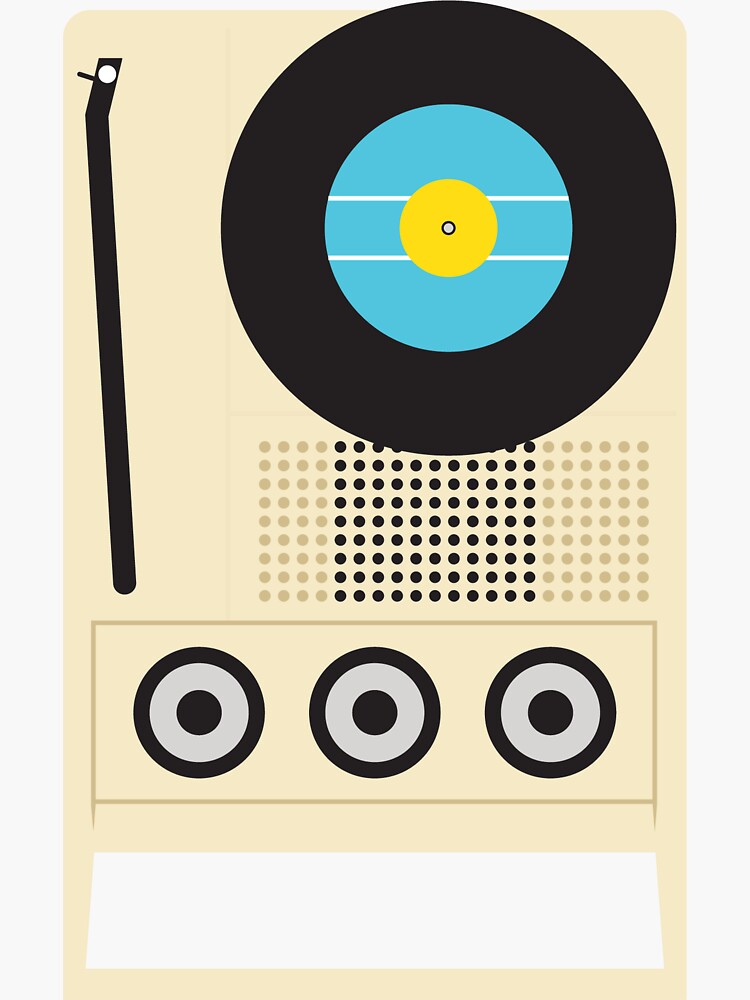 "Portable Record Player" Sticker for Sale by MittyMitchell Redbubble