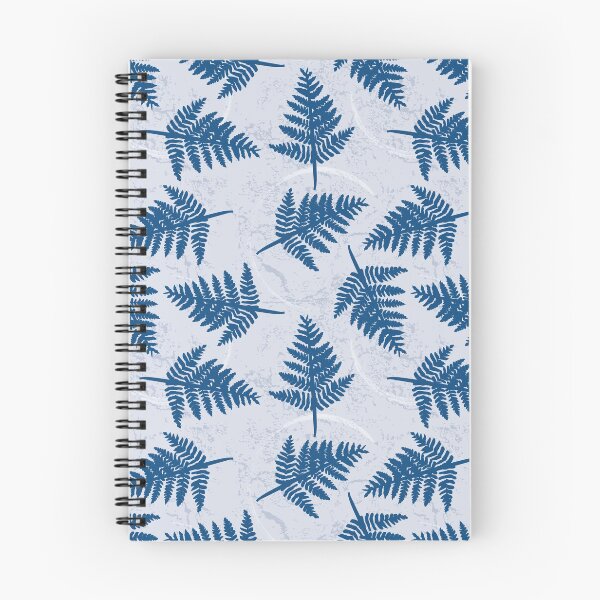 Artikelvorschau, Muster aus blauen Farnblättern auf hellblauem Hintergrund entworfen und verkauft von colorofmagic.