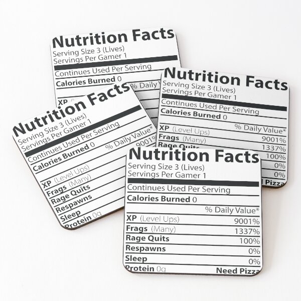 Item preview, Pure Gamer Nutrition Facts  Funny Gamer Gift  designed and sold by ThirTee.