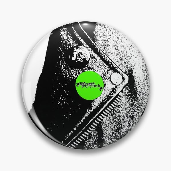 Item preview, Middle Aged Pop Punk Leather Jacket (Green Pin) designed and sold by Getonboardman.