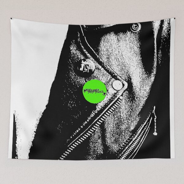 Item preview, Middle Aged Pop Punk Leather Jacket (Green Pin) designed and sold by Getonboardman.