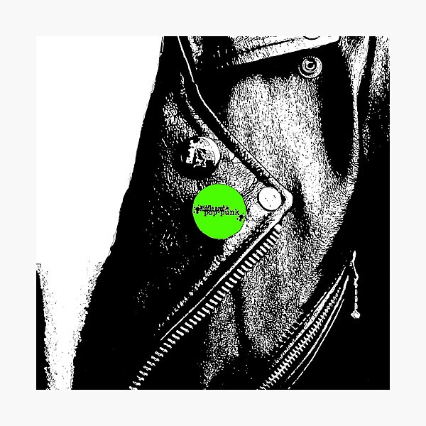 Item preview, Middle Aged Pop Punk Leather Jacket (Green Pin) designed and sold by Getonboardman.