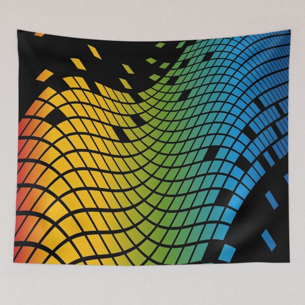 Item preview, Rainbow wavy tiles pattern designed and sold by kickwear-com.