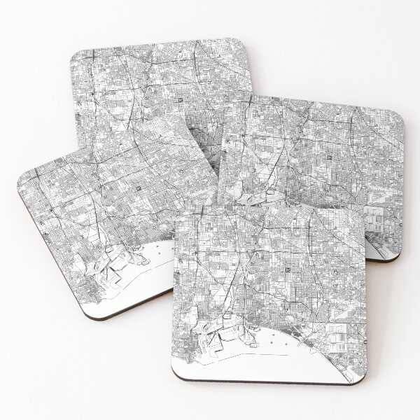 Item preview, Long Beach White Map designed and sold by multiplicitymap.