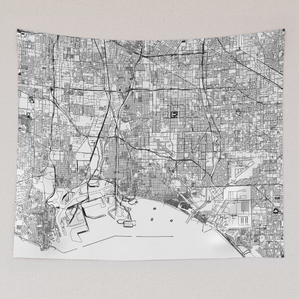 Item preview, Long Beach White Map designed and sold by multiplicitymap.